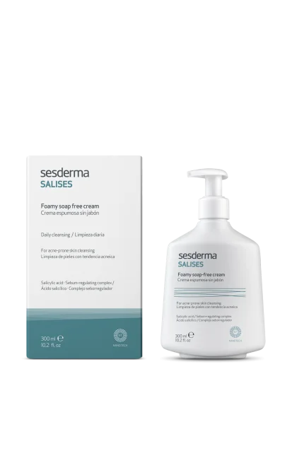 SESDERMA SALISES - bemuilis putojantis prausiklis su salicilo rūgštimi, 250ml