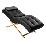 Kosmetologinis krėslas Sillon Alba, black and gold