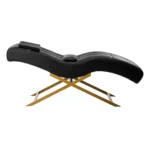 Kosmetologinis krėslas Sillon Alba, black and gold - Image 2