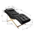 Kosmetologinis krėslas Sillon Alba, black and gold - Image 6