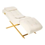 Kosmetologinis krėslas Sillon Umbra, white and gold