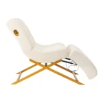 Kosmetologinis krėslas Sillon Umbra, white and gold - Image 2