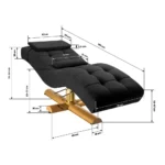 Kosmetologinis krėslas Sillon Corona, black and gold - Image 5